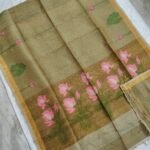 Tissue Lenin Handwoven Jamdani Saree with Paithani Pallu (TLPJ17)