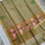Tissue Lenin Handwoven Jamdani Saree with Paithani Pallu (TLPJ19)