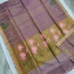 Tissue Lenin Handwoven Jamdani Saree with Paithani Pallu (TLPJ21)