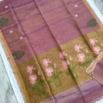 Tissue Lenin Handwoven Jamdani Saree with Paithani Pallu (TLPJ23)