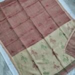 Tissue Lenin Handwoven Jamdani Saree with Paithani Pallu (TLPJ24)