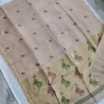 Tissue Lenin Handwoven Jamdani Saree with Paithani Pallu (TLPJ25)
