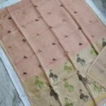 Tissue Lenin Handwoven Jamdani Saree with Paithani Pallu (TLPJ26)