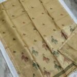 Tissue Lenin Handwoven Jamdani Saree with Paithani Pallu (TLPJ30)