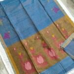 Tissue Lenin Handwoven Jamdani Saree with Paithani Pallu (TLPJ38)