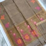 Tissue Lenin Handwoven Jamdani Saree with Paithani Pallu (TLPJ40)