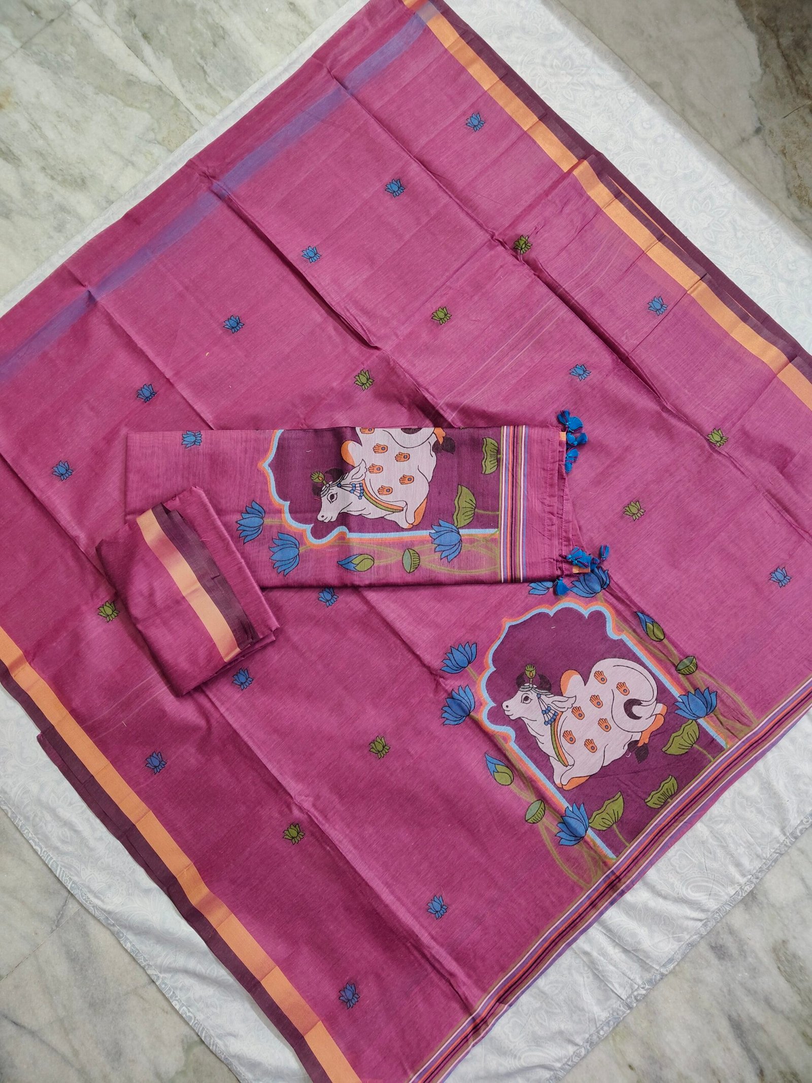 oplus_34 Chanderi Jamdani Dress Material Set (CCJDM51) - Image 1