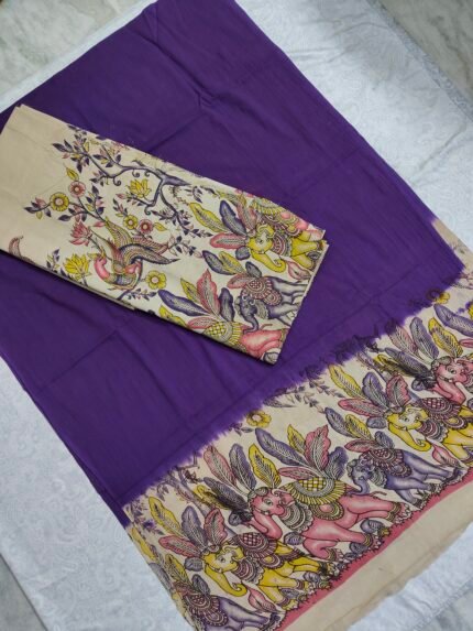 Kalamkari Cotton Dress Material 2 Pieces Set (K2DM13)