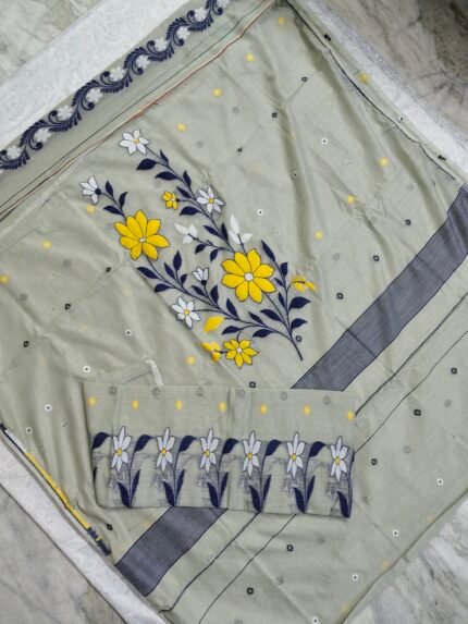 Khadi Silk Jamdani Dress Material 2Pcs Set (KJDM16)