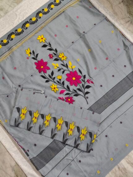 Khadi Silk Jamdani Dress Material 2Pcs Set (KJDM18)