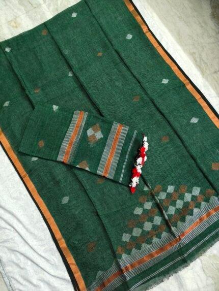 Lenin Handwoven Jamdani Dress Material 2Pcs Set (LJDM08)