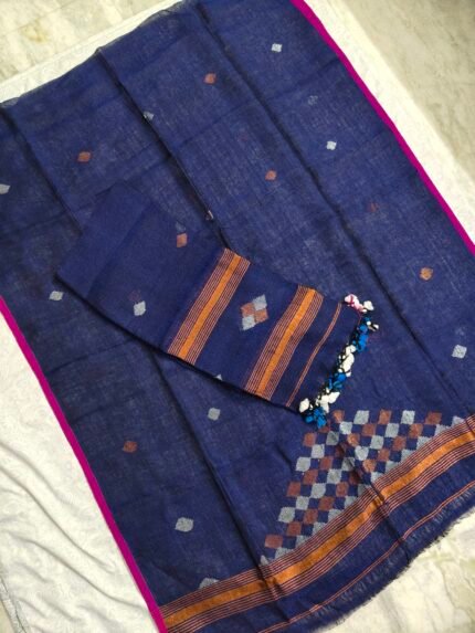 Lenin Handwoven Jamdani Dress Material 2Pcs Set (LJDM10)
