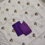 Cotton Block Print with Chiffon Dupatta Dress Material Set (SCDM56)