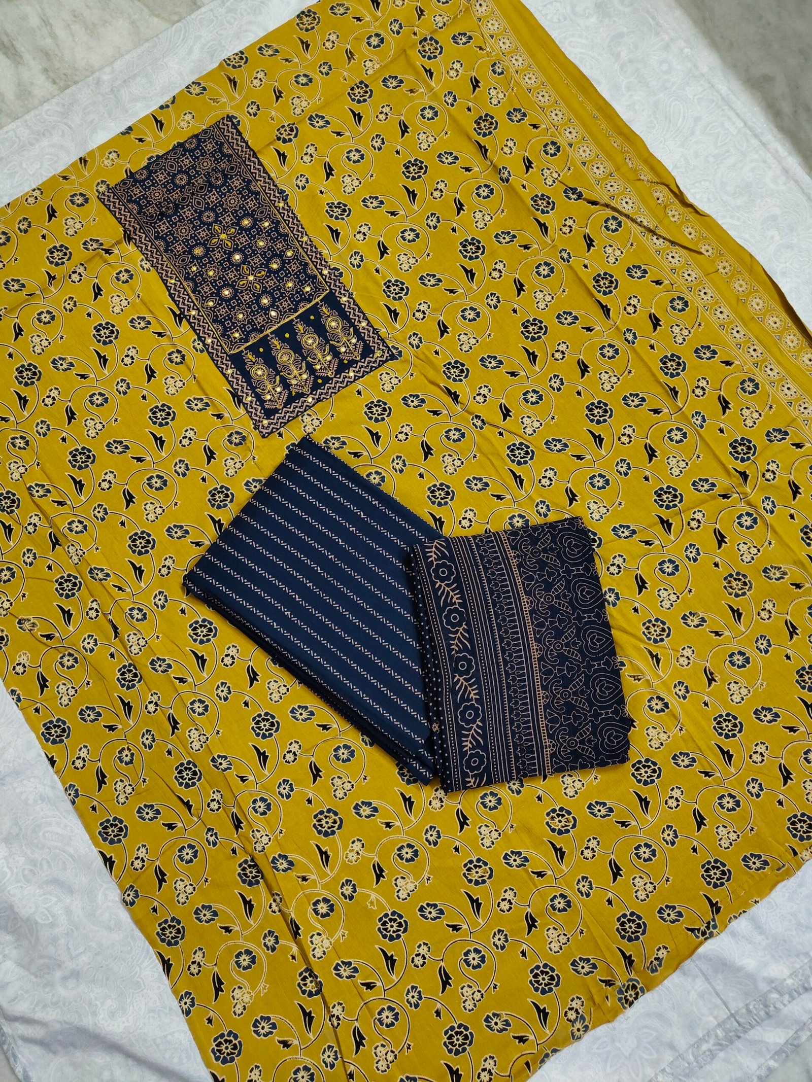 oplus_32 Ajrakh Cotton Dress Material Set (ACDM01) - Image 1