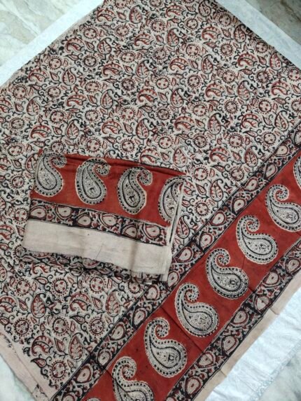Kalamkari Cotton Dress Material 2 Pieces Set (K2DM26)