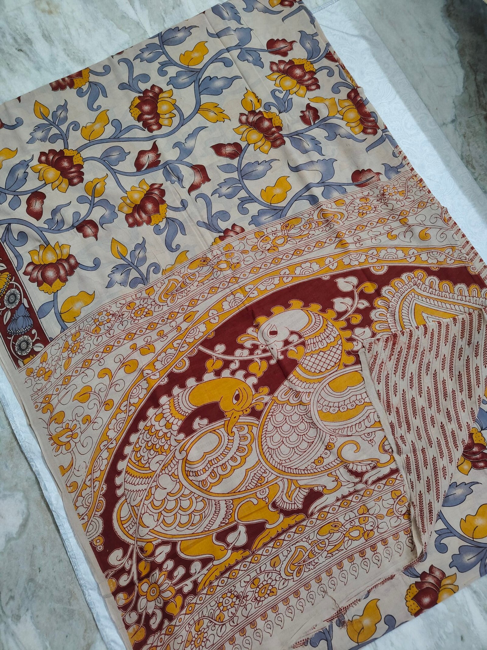 oplus_34 Kalamkari Cotton Saree (KCS36) - Image 1