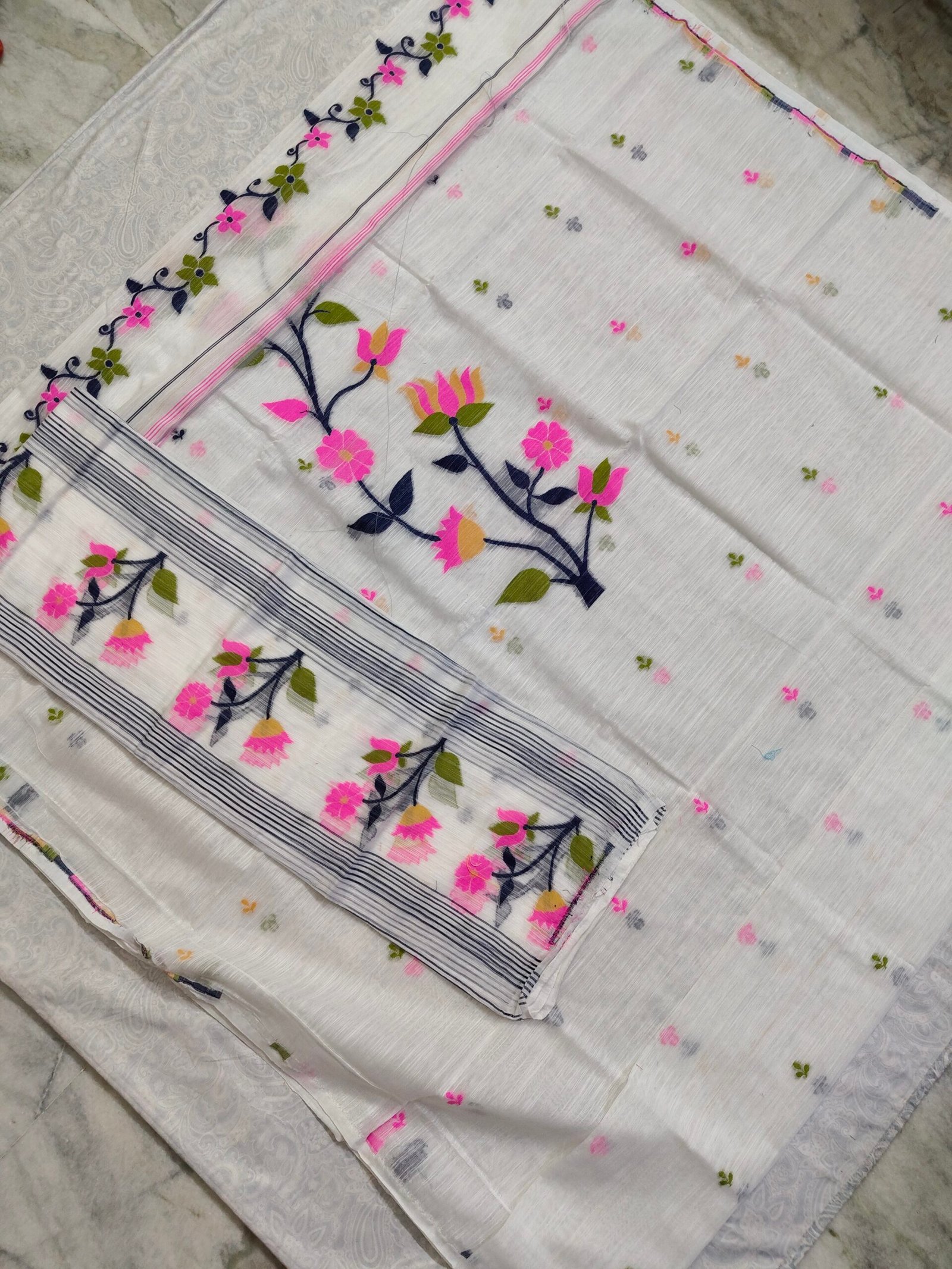 oplus_32 Khadi Silk Jamdani Dress Material 2Pcs Set (KJDM83) - Image 1