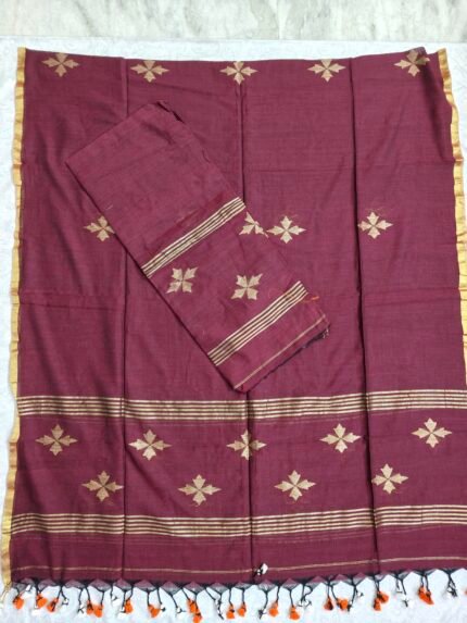Cotton Handwoven Jamdani Dress Material 2Pcs Set (CJDM18)