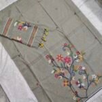 Mul Chanderi Jamdani Dress Material Set (CCJDM65)