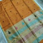 Tissue Lenin Handwoven Jamdani Saree with Paithani Pallu (TLPJ46)