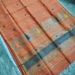 Tissue Lenin Handwoven Jamdani Saree with Paithani Pallu (TLPJ49)