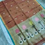 Tissue Lenin Handwoven Jamdani Saree with Paithani Pallu (TLPJ51)