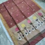 Tissue Lenin Handwoven Jamdani Saree with Paithani Pallu (TLPJ52)